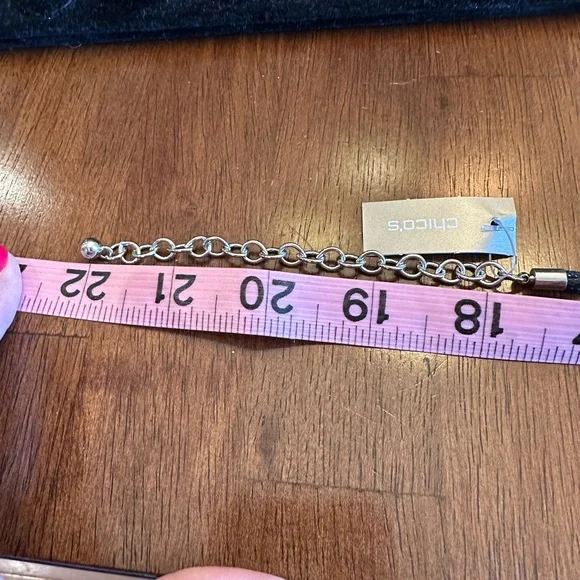 Chico's Black Cord Necklace with Silver Pendant NWT - Picture 5 of 8